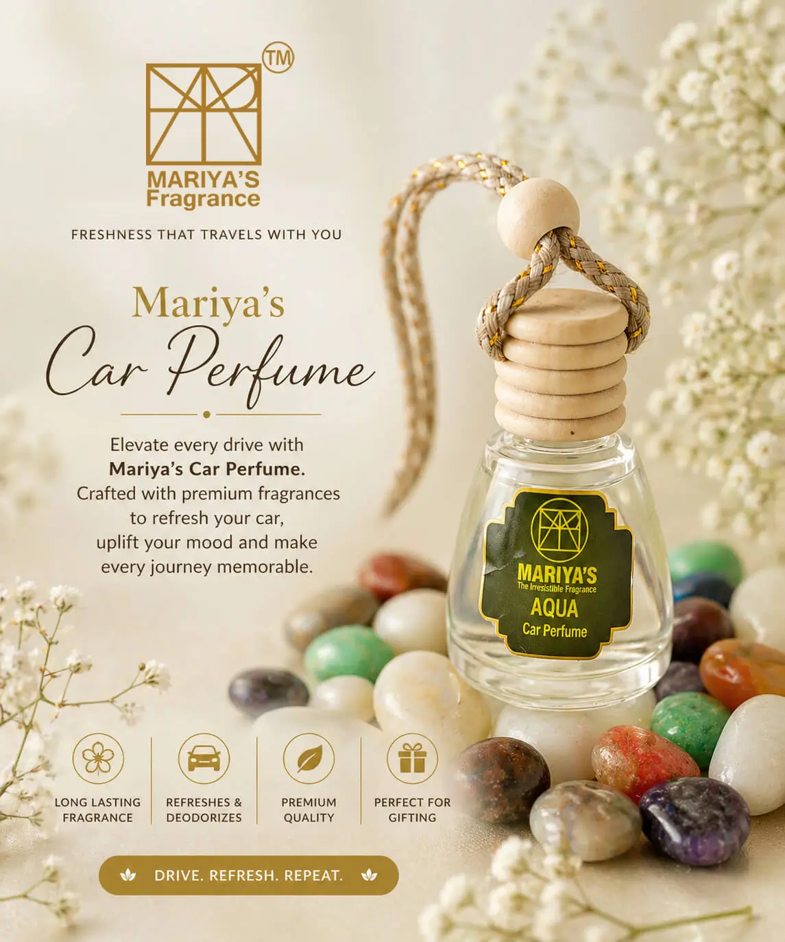 Mariya's Glass Car Perfume Aqua